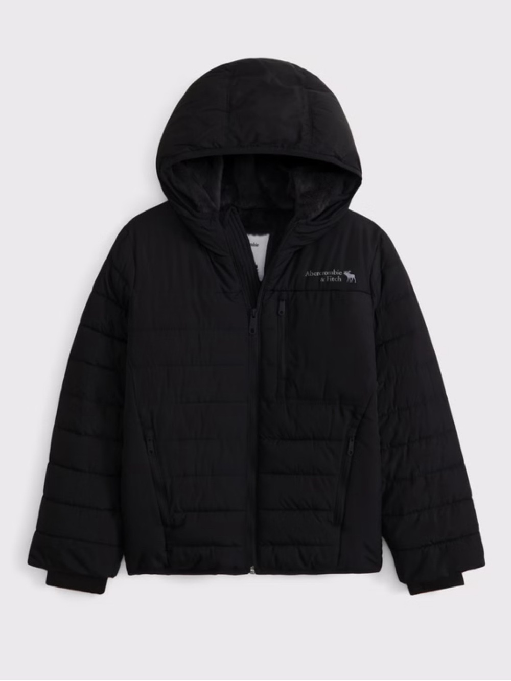 Abercrombie & Fitch Kids Black Hooded Puffer Jacket size 9/10